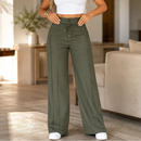 (Compre 2 e Leve 3) Calça Pantalona Julie em Malha de Seda Gelo e Poliéster