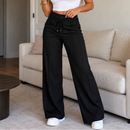 (Compre 2 e Leve 3) Calça Pantalona Julie em Malha de Seda Gelo e Poliéster