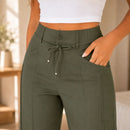 (Compre 1 e Leve 2) Calça Pantalona Julie em Malha de Seda Gelo e Poliéster