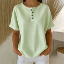 (Compre 1 Leve 2) Blusa Euddora Com Listras Delicadas e Botões Frontais