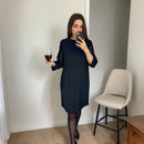 Vestido Alessandra™ com Detalhes em Pregas e Mangas Delicadas