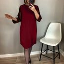 Vestido Alessandra™ com Detalhes em Pregas e Mangas Delicadas