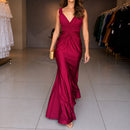 Vestido Celianne com Decote V e Drapeado Frontal