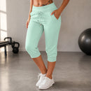 Calça Casual Esportiva com Comprimento Capri, Barra Estruturada e Cós Ajustável