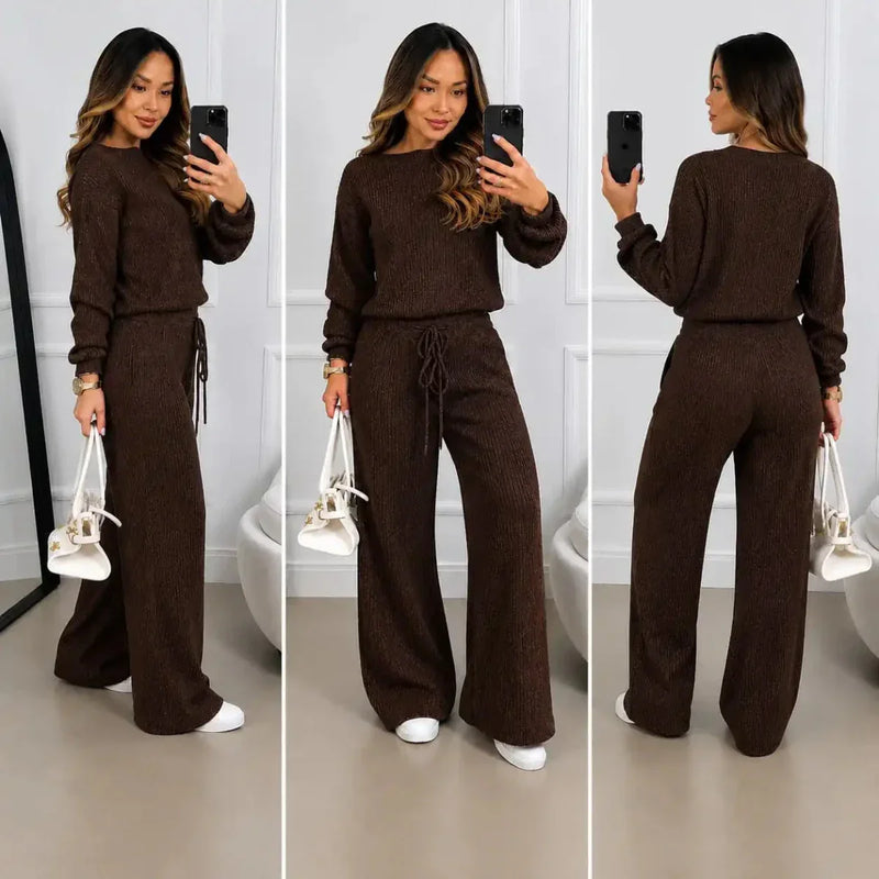 Kit 2 Conjuntos Canelado em Tricot | Promoção de Inverno