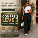 (Compre 2 e Leve 3) Calça Pantalona Julie em Malha de Seda Gelo e Poliéster